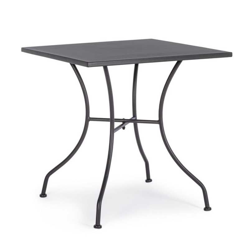 Tavolo in acciaio Kelsie Antracite 70x70 cm - Samnite
