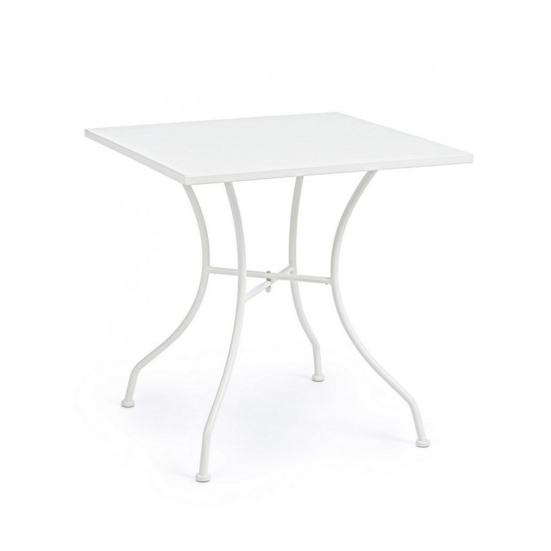 Tavolo in acciaio Kelsie bianco 70x70 cm - Samnite