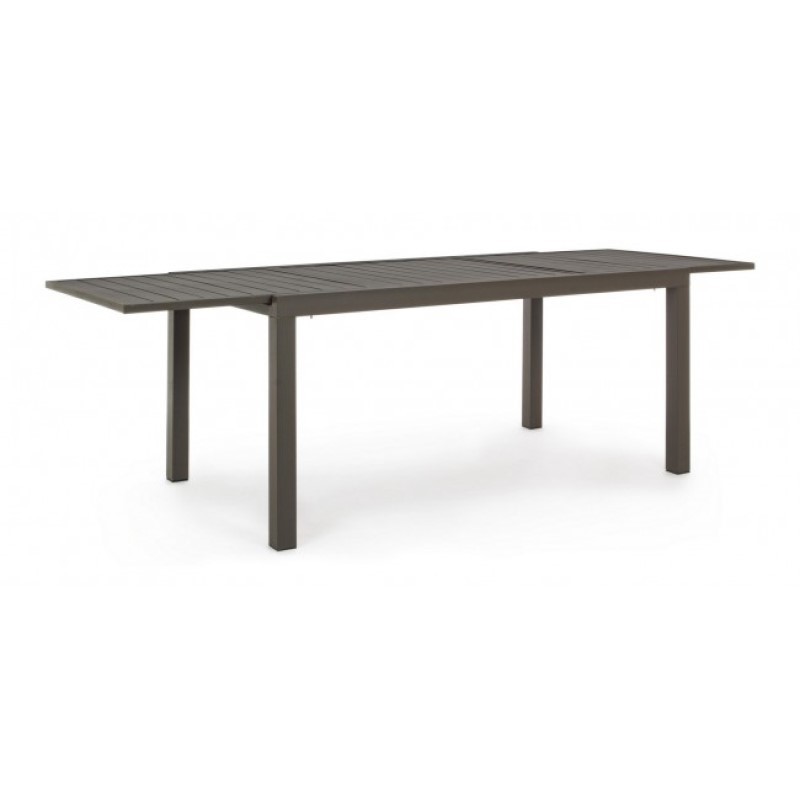 Tavolo per esterno allungabile in alluminio Caffè HILDE YK14 160-240x90x h75 cm - Samnite