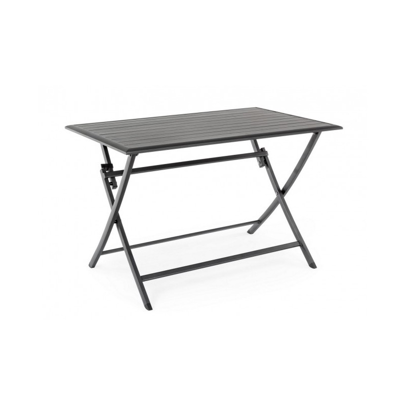 Tavolo per esterno in alluminio Antracite ELIN 110x70x h71 cm - Samnite