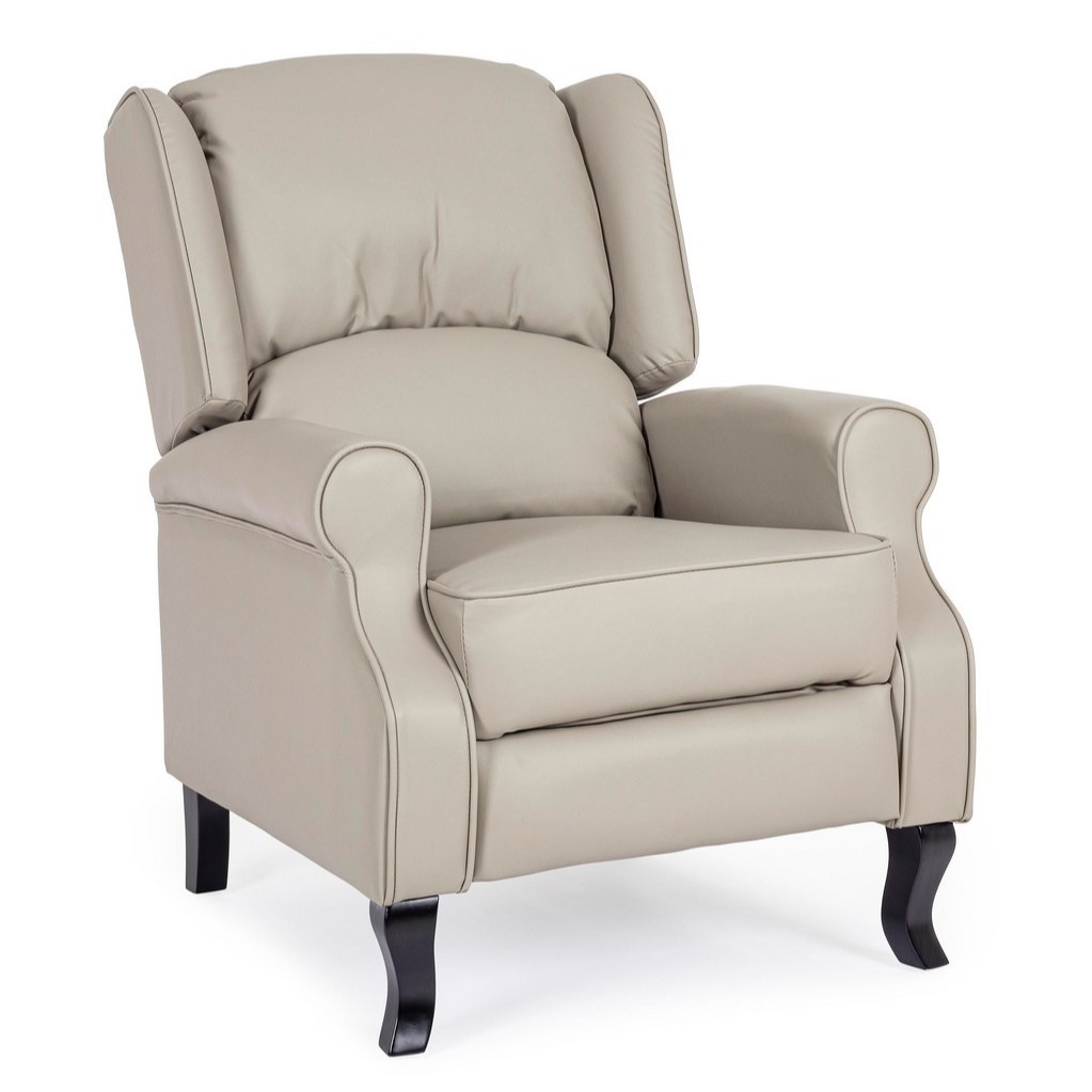 poltrona reclinabile maila pu tortora - Samnite