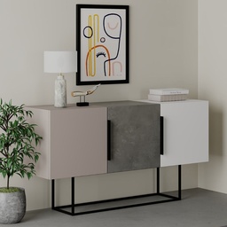 [S-FZ97588] Madia Tontini 3 ante colore tortora cemento bianco 150 cm