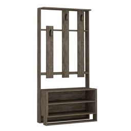 [S-FZ96885] Mobile ingresso Chester noce 90x36xh.180 cm