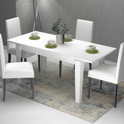 [94282] Tavolo allungabile Bianco Larice MEGARON 120/160X80 cm