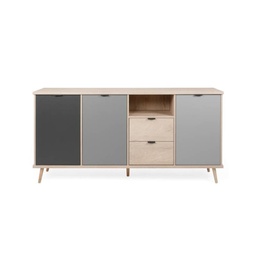 [S-FZ91957] Credenza 3 ante con 2 cassetti cm 180 x 40 x  h 88