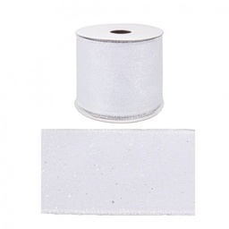 [S-B0922830] 12x Nastro Lux Bianco Glitter 4M Display12