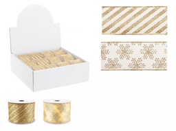 [S-B0936777] 12x Nastro Tinsel Oro 4M Ass2 Disp12