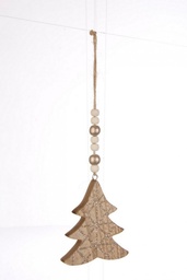 [S-B0923431] 12x Pendaglio Glitter Pino Champagne