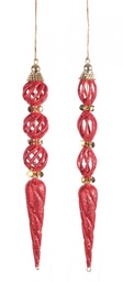 [S-B0912646] 12x Pendaglio Moda Ghiaccio Rosso Ass