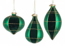 [S-B0970714] 12x Pendaglio Velvety Verde Ass3