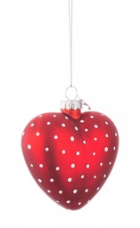 [S-B0937395] 12x Pendaglio Vt Style Cuore Rosso Pois Pic