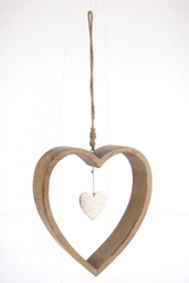 [S-B0926749] 2x Pendaglio Ginevra Cuore Legno