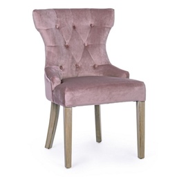 [S-B0743679] Sedia classica in velluto Azelia Woodrose, misure: 55x52x92 cm