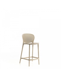[S-OM/403/BE] Set di 2 sedie in polipropilene beige, 46cm x 42cm x 93cm