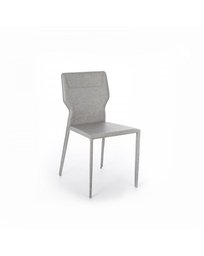 [S-OM/363/GR] Sedia elegante in similcuoio con struttura in metallo, 56x44x86.5cm, colore grigio chiaro