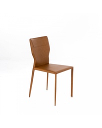 [S-OM/363/CU] Sedia in similcuoio con struttura in metallo, colore whisky, dimensioni 56x44x86.5cm