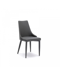 [S-OM/192/GS] Set di 4 sedie in tessuto grigio con gambe antracite, 52x55x78,5 cm, struttura in metallo
