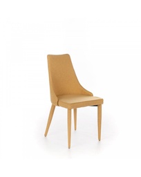 [S-OM/192/SGI] Set di 4 sedie Myriam in tessuto grigio e metallo, colore giallo, dimensioni 46x46x91 cm