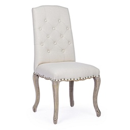 [S-B0743671] 2x Sedia in tessuto imbottito stile classico