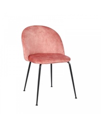 [S-OM/423/RC] Set di 4 sgabelli in tessuto Greta, velluto rosa chiaro con struttura in metallo antracite, 55x45x78.5cm