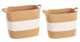 [S-B0411297] 2x Set2 Cesta Flow 2M Rett Naturale-Bianco