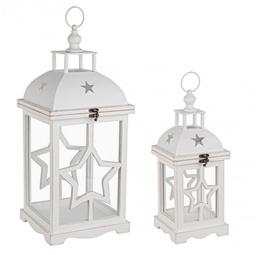 [S-B0926717] 2x Set2 Lanterna Isa Legno Bianco C