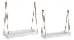 [S-B0347202] 2x Set2 Vassoio Sospeso Ashley Rett Bianco