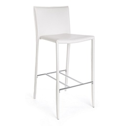 [S-B0733198] 2x Sgabello bianco in ecopelle stile design