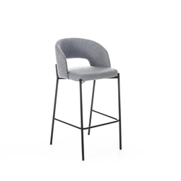 [S-OM/394/SGC] Set dai 2 Sgabelli elegante in tessuto, 50cm x 52cm x 89cm, con gambe in metallo nero