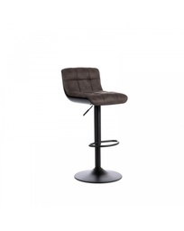 [S-OM/391/GS] Set di 2 Sgabelli in Microfibra Grigio Scuro con Struttura in Metallo Nero, 39x49x83/99cm