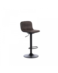 [S-OM/388/GS] Set di 2 Sgabelli in Microfibra Grigio Scuro e Metallo Nero, 39x45x86/102cm