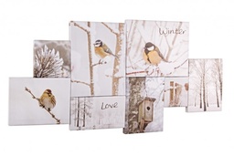 [S-B0241088] 2x Stampa Su Tela Paesaggio Innevato 80X40