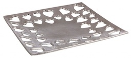 [S-B0936696] 2x Vassoio Cathy Qu Cuore Alluminio 30X30