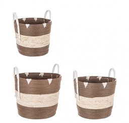[S-B0411288] 3x Set3 Cesta 2M Thelma Marrone Svas