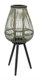 [S-B0140945] 4x Lanterna Treppiede Bamboo Ver-Nero H61.5