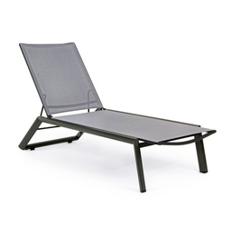 [S-B0662302] Lettino Cruise reclinabile e con ruote antracite