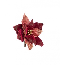 [S-B0919854] 4x Pick Holiday Poinsettia Rosso S