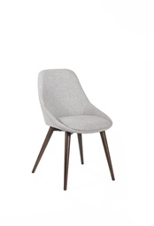 [S-OM/439/GC] Sedia elegante in tessuto con gambe in massello di noce - 58cm x 49cm x 85cm