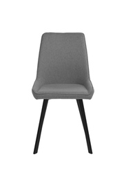 [S-OM/407/SGS] Set di 4 sedie in microfibra grigio scuro, 48x60x87 cm, con struttura in metallo