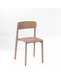 [S-OM/366/MC] Set di 4 sedie in polipropilene marrone chiaro, 41x46x79.5cm