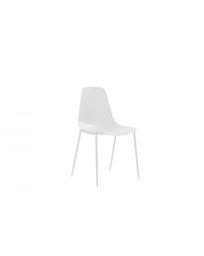 [S-OM/358/BI] Set di 4 sedie in polipropilene con struttura in metallo, bianche, 49x48.5x88 cm