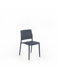 [S-OM/405/GS] Set di 4 sedie in polipropilene grigio scuro, dimensioni 55cm x 52.5cm x 81cm