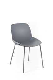 [S-OM/442/GS] Set di 4 sedie eleganti in polipropilene, 55cm x 46cm x 79cm, colore grigio scuro