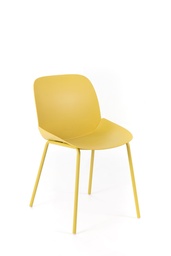 [S-OM/442/SE] Set di 4 sedie in polipropilene senape, 55cm x 46cm x 79cm