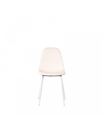 [S-OM/342/BI] Set di 4 sedie in similpelle bianca con struttura in metallo, dimensioni 43x38x86.5cm
