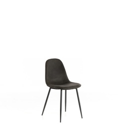 [S-OM/329/GR] Set di 4 Sedie in Similpelle, Grigio Vintage, 44cm x 50cm x 84cm