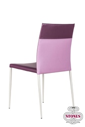 [S-OM/125/VR] Set di 4 sedie in similpelle viola, struttura in metallo, 41,5x44x85 cm