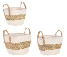 [S-B0411103] 4x Set3 Cesta 2M Alyce To Bianco-Naturale