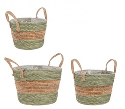 [S-B0411101] 4x Set3 Cesta 2M Alyce To Verde-Naturale