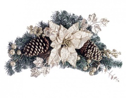 [S-B0971261] 4x Sopraporta Dorette Poinsettia Champagne